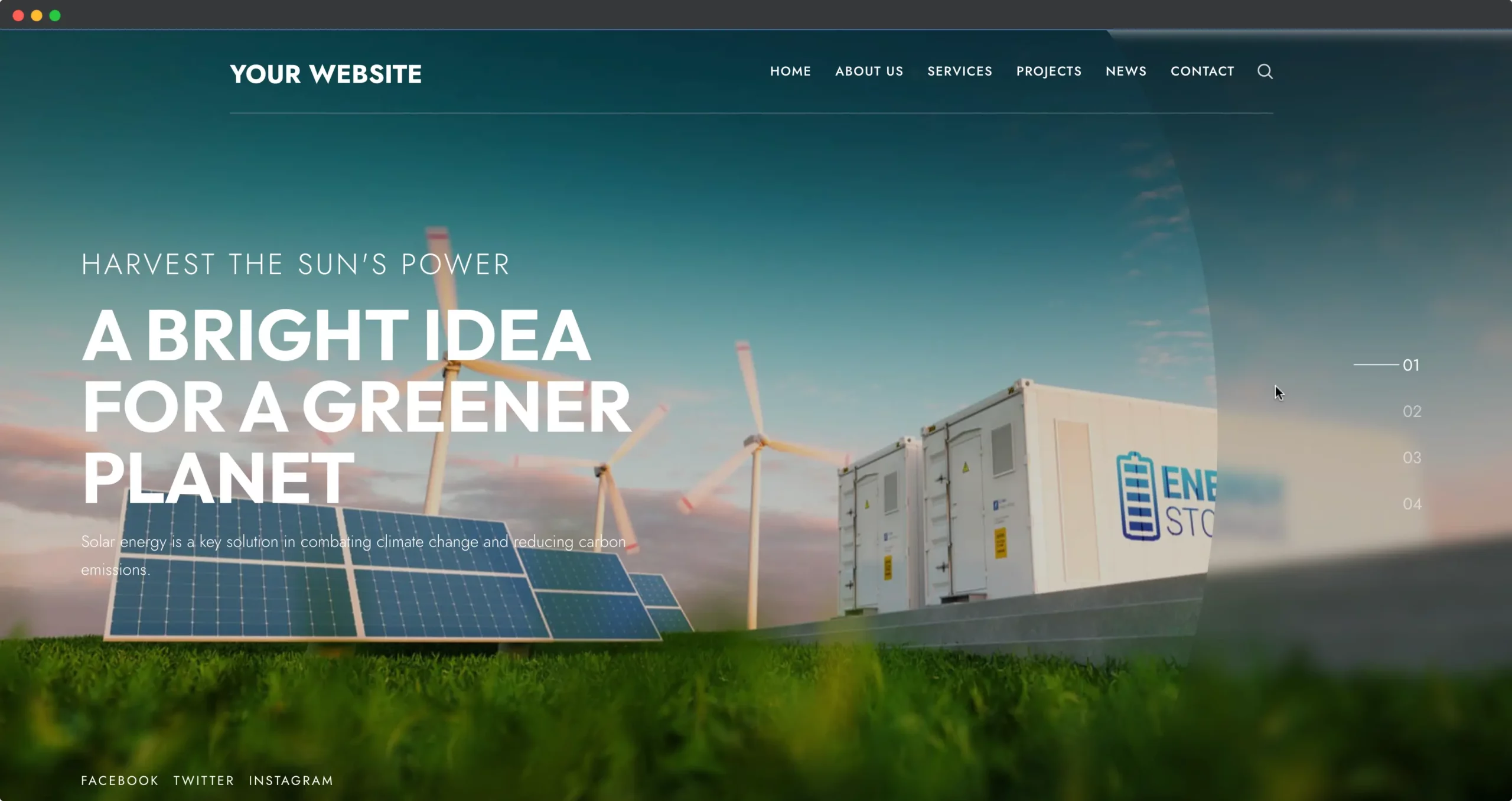 sample solar website