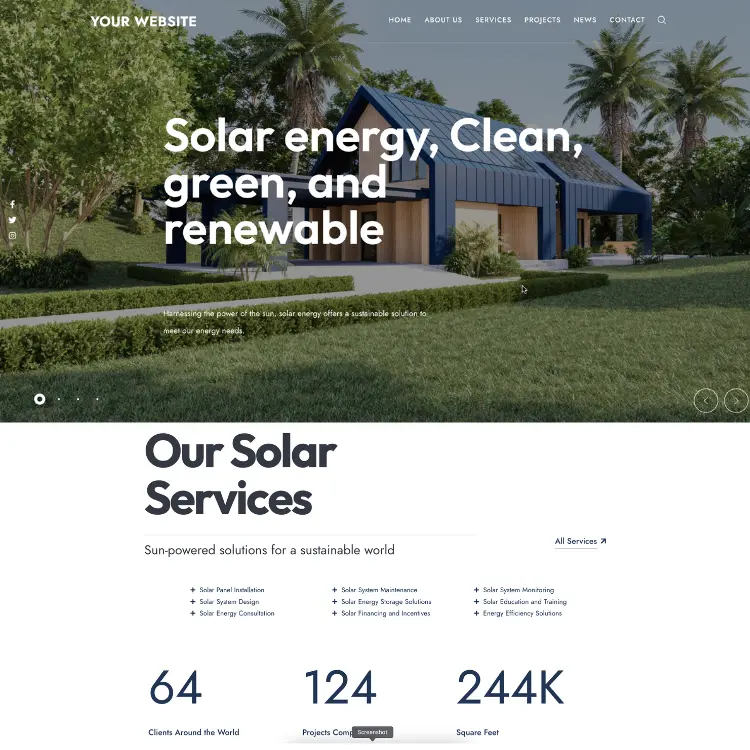 solar website design sample